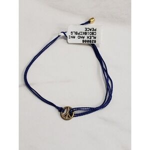 ALEX AND ANI Kindred Cord PEACE SIGN ADJUSTABLE PULL STRING CORD BRACELET